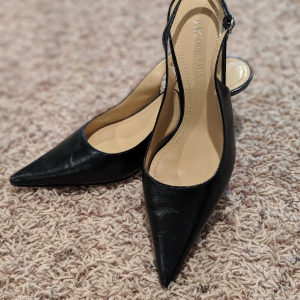Anne Klein Kitten Heel Slingback with Pointed Toe